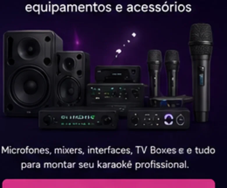 Loja de aparelhos, caixas e microfones de karaokê